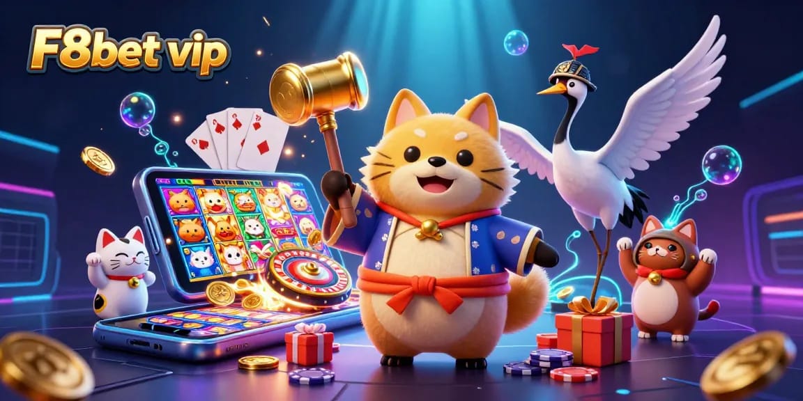 Spin to win with F8bet vip in a vibrant, colorful casino scene filled with joy and excitement.