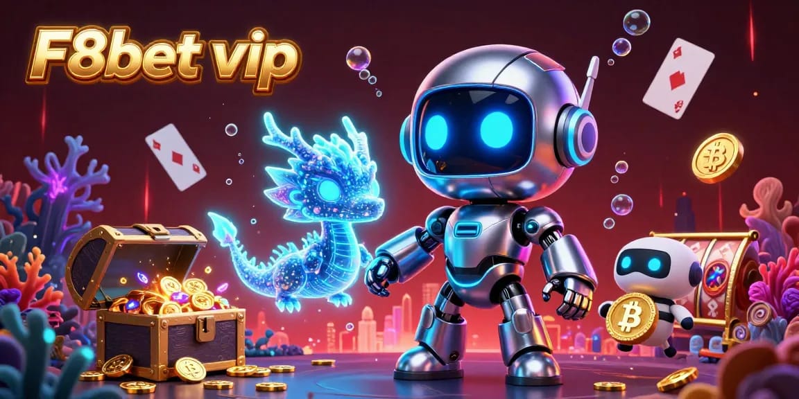 Engage in thrilling gameplay with F8bet vip, featuring vivid characters and casino elements.
