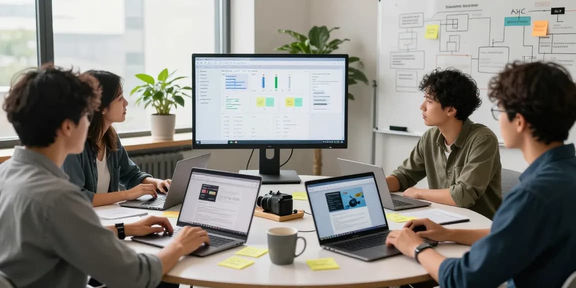 Team collaboration scene showcasing the WPS Official Website in a modern office environment.