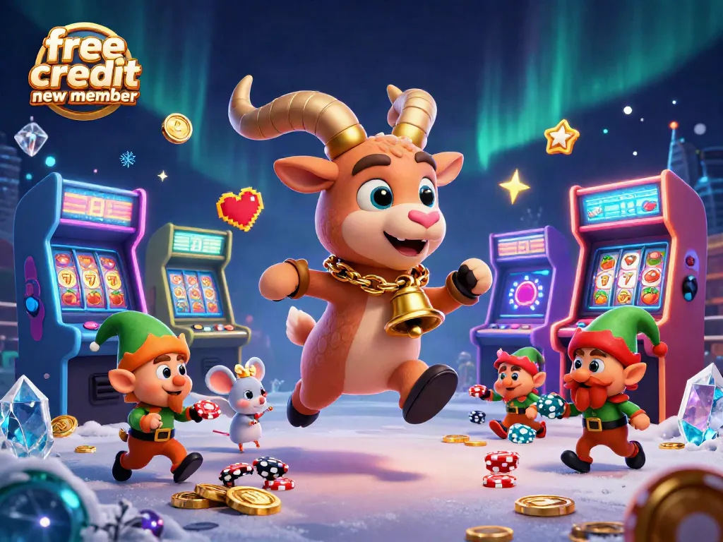 Play exciting casino games with free credit new member bonuses and festive characters in action.