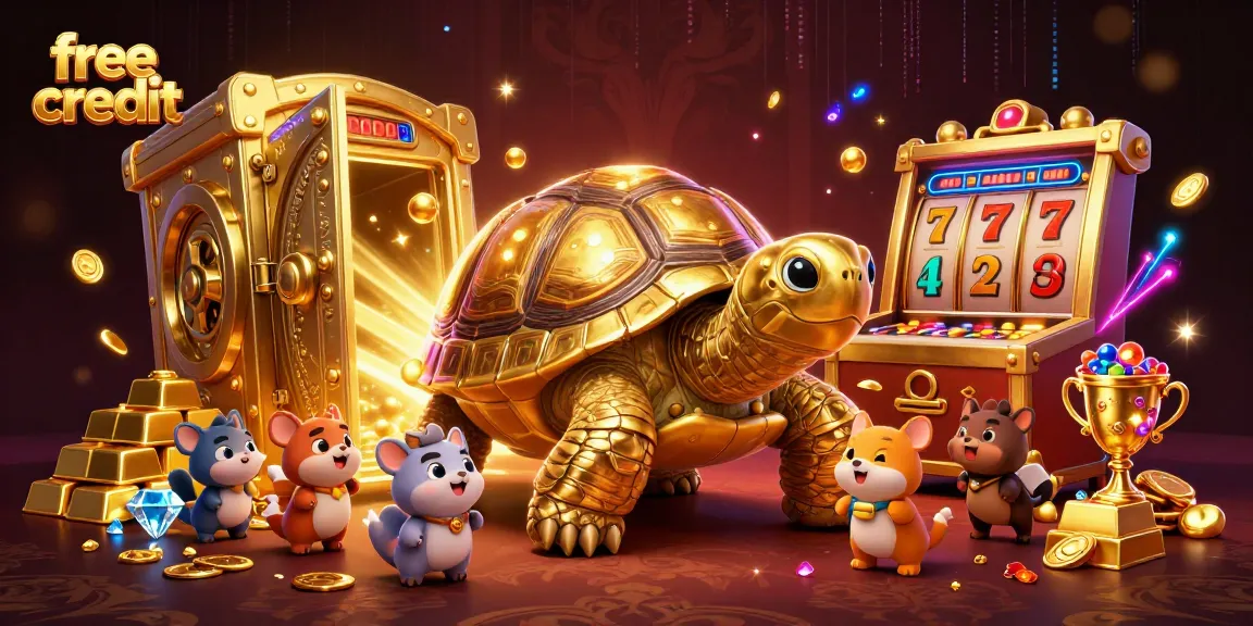 Play exciting games with free credit at this vibrant casino illustration.