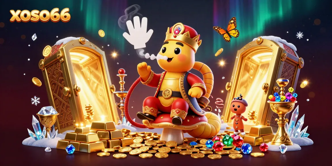 Engage with xoso66's exciting lottery world featuring vibrant characters and dazzling treasures.