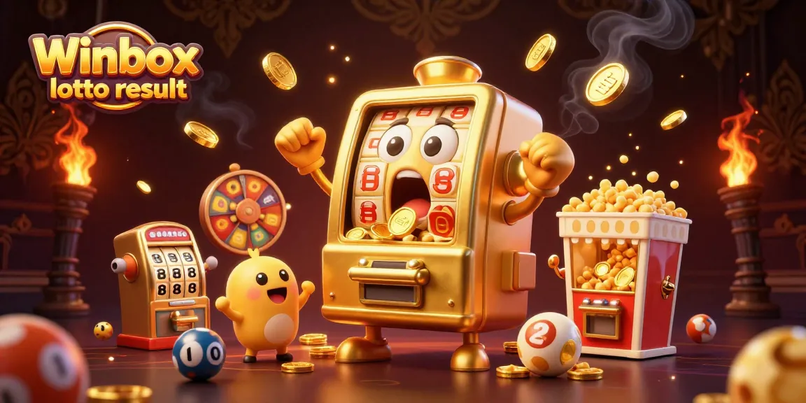 Check Winbox lotto result with an animated lottery scene featuring lively characters and elements.