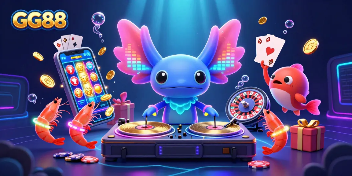 Experience the thrilling world of GG88 with vibrant slot games and 3D characters in a dynamic underwater scene.